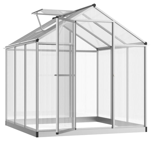 Outsunny 6' L x 6' W Walk-In Polycarbonate Winter Greenhouse - 845-243