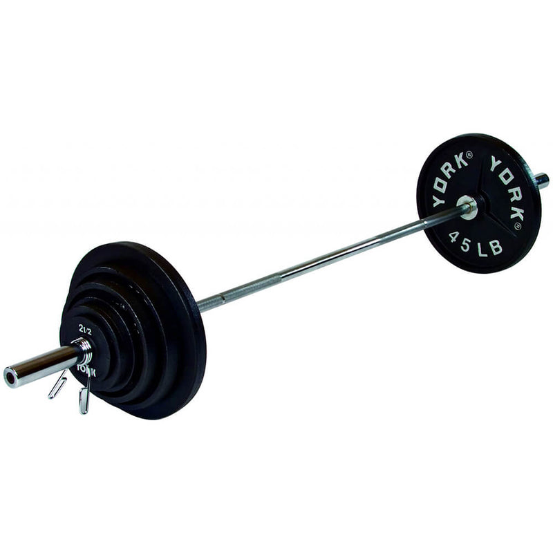 York Barbell 300lb Deep Dish Cast Iron Olympic Set 2899