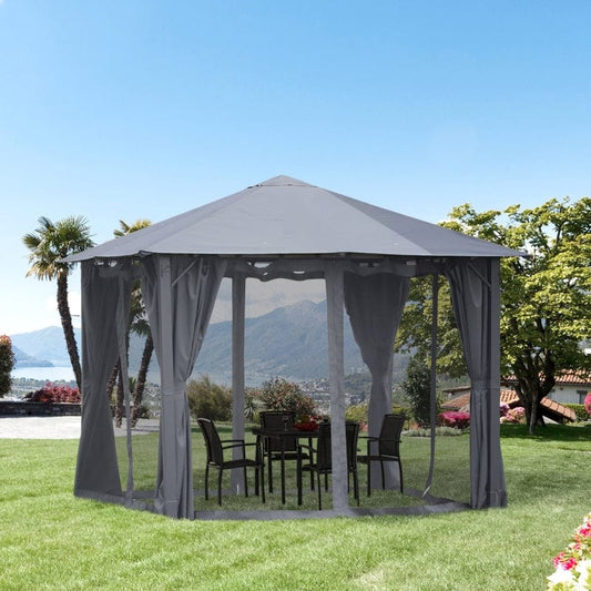 Outsunny Patio Gazebo 10' x 10' Outdoor Soft Top Canopy - 84C-164BK