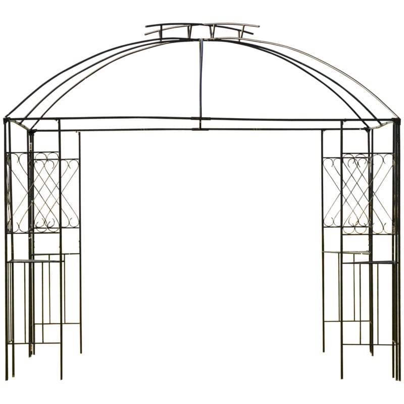 Outsunny 10' x 10' Outdoor Patio Gazebo Canopy with Double Tier Roof - 84C-192