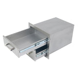 Alfresco 17" Two Tier stainless steel Storage Drawers - AXE-2DR-SC