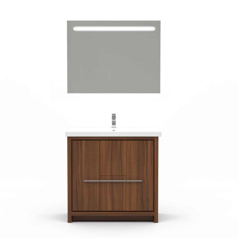 Casa Mare Alessio 32" Matte Walnut Vanity Ceramic Sink Combo - Alessio80MW-32-MSC-S