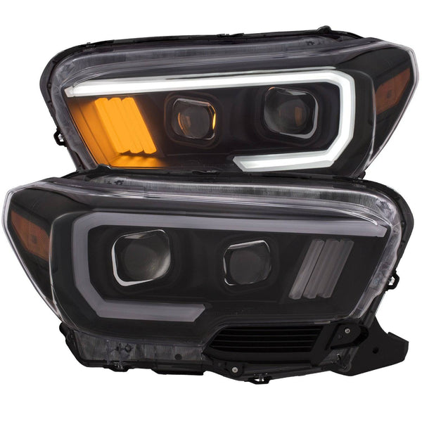 Anzo Black Plank Style Project Headlights - 2023-2016 Toyota Tacoma Sr/sr5 Models - 111377