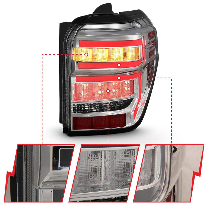 Anzo Rear Tail Light Chrome Housing Clear Lens | 2014-2023 Toyota 4runner - 311313