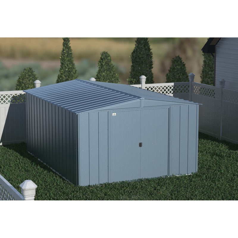 Arrow | Classic Steel Storage Shed, 10x14 ft., Blue Grey