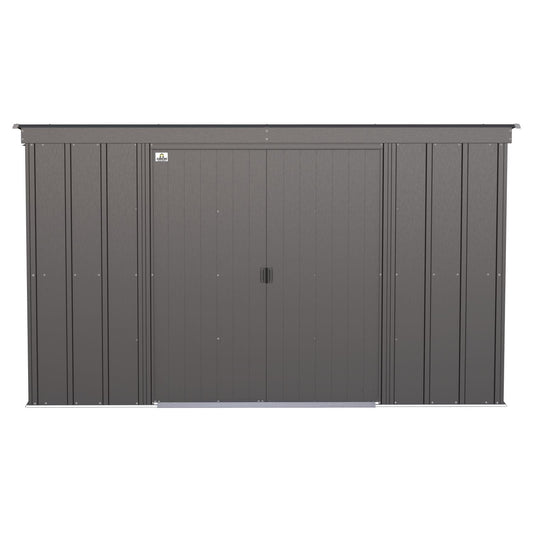 Arrow | Classic Steel Storage Shed, 10x4 ft., Charcoal CLP104CC