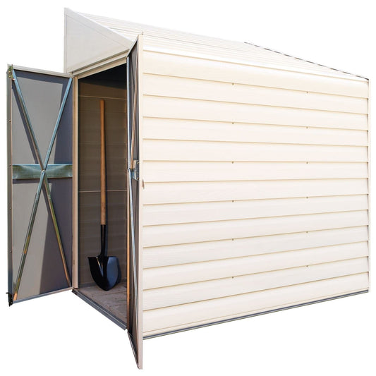 Arrow | Yardsaver 4x7 ft. Steel Storage Shed Pent Roof Eggshell YS47-A