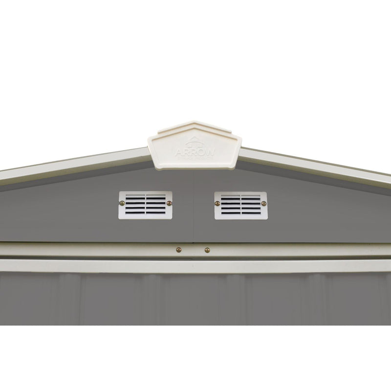 Arrow | EZEE Shed Steel Storage 6x5 ft. Galvanized Low Gable Charcoal with Cream Trim EZ6565LVCCCR