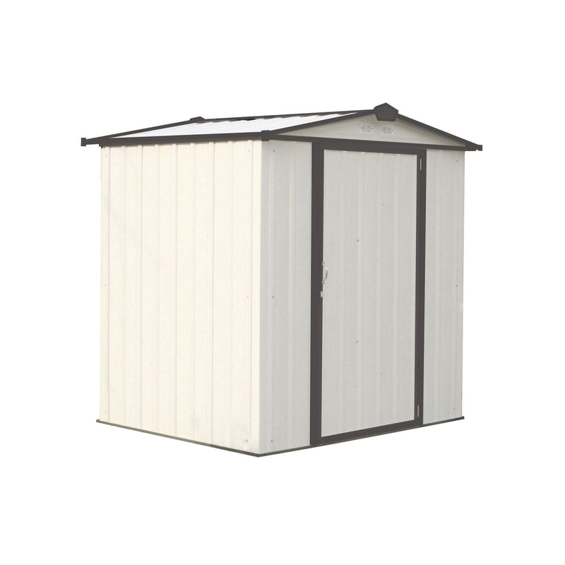 Arrow | EZEE Shed Steel Storage 6x5 ft. Galvanized Low Gable Cream with Charcoal Trim EZ6565LVCRCC