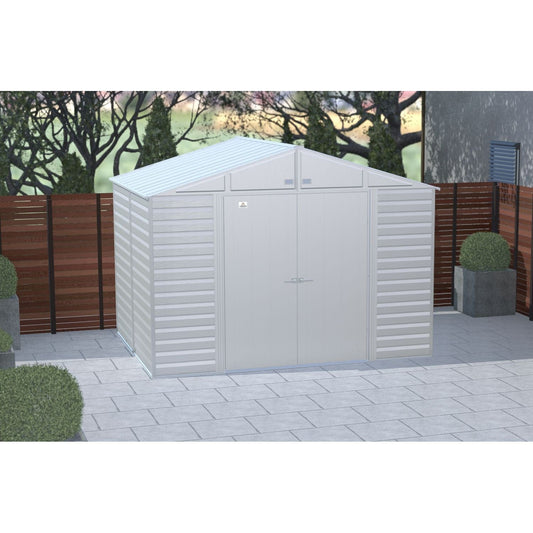 Arrow | Select Gable Roof Steel Storage Shed, 10x8 ft., Flute Grey SCG108FG