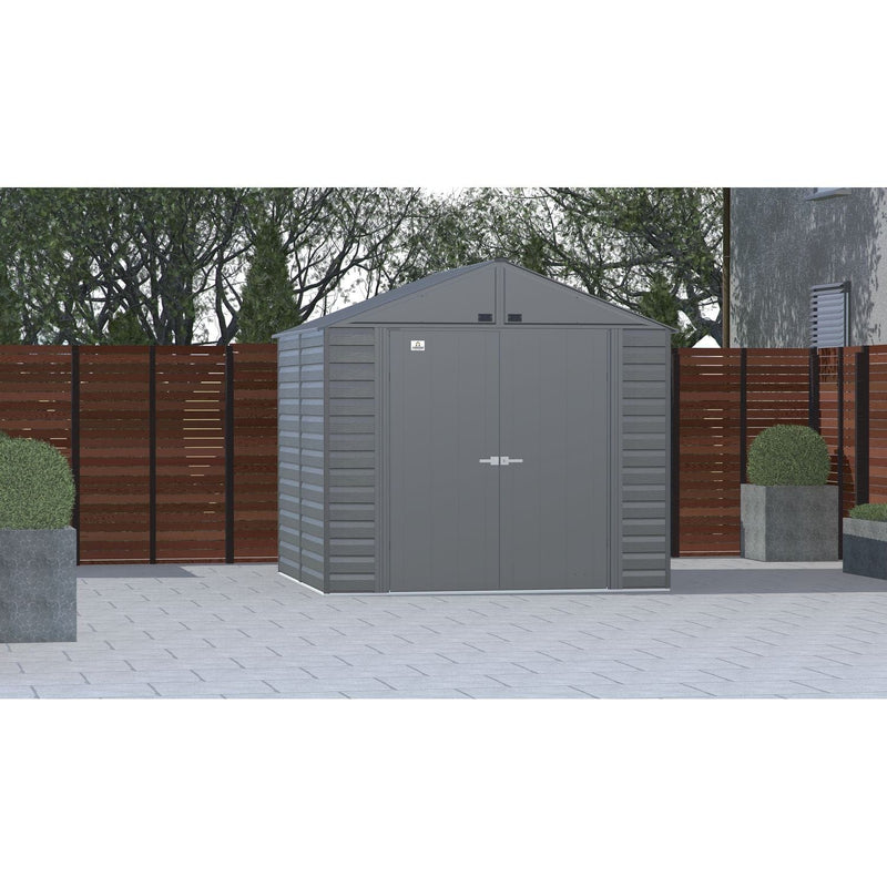 Arrow | Select Gable Roof Steel Storage Shed, 8x8 ft., Charcoal SCG88CC