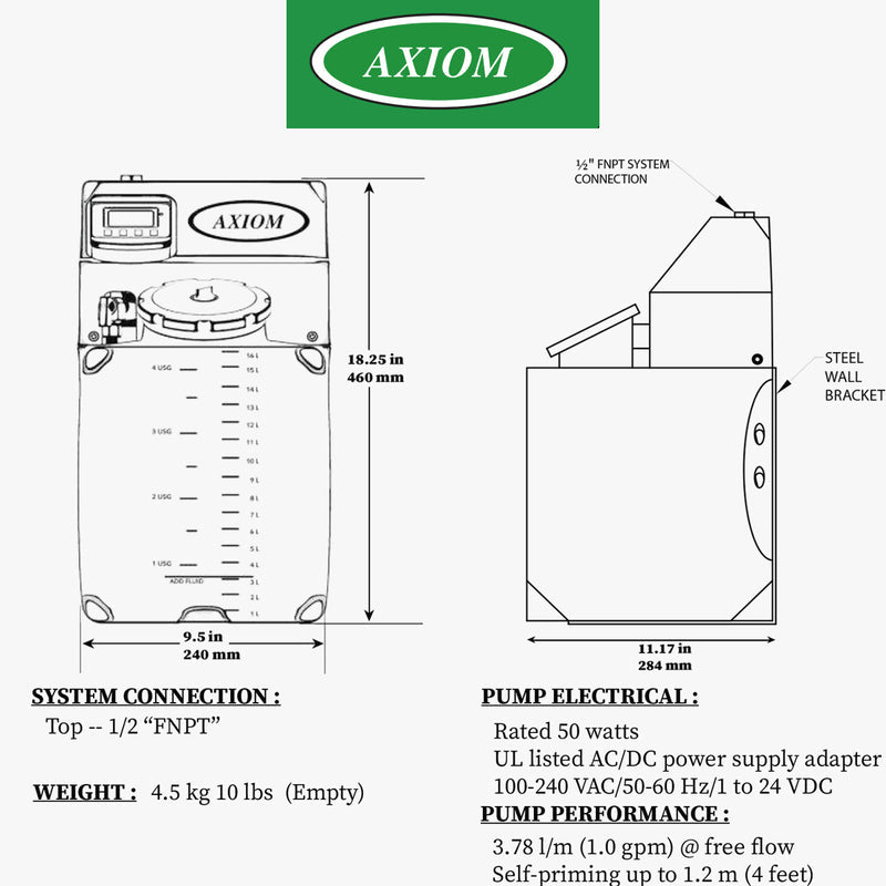 Axiom Pressure Pal Digital Mini System Feeder 4.6 Gallon - DMF150