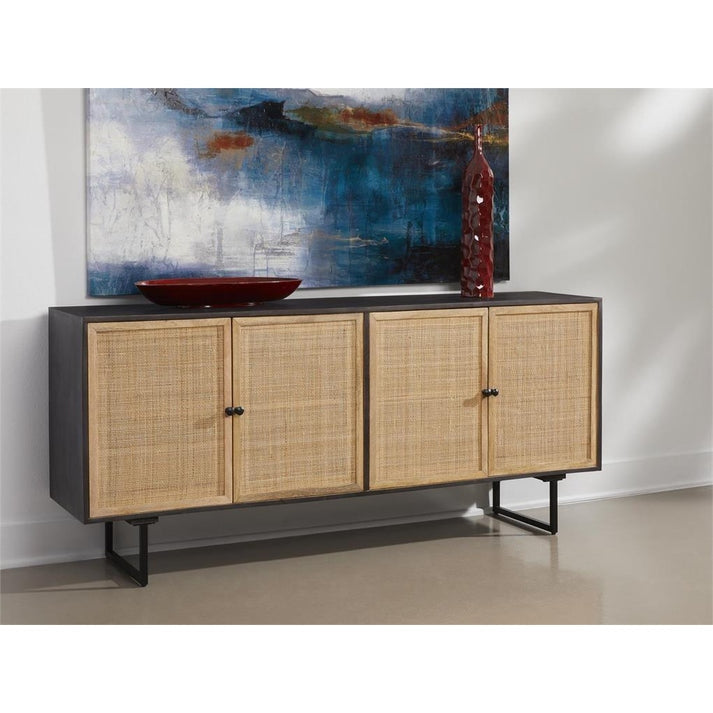 Coast2Coast Home Piper Four Door Credenza Sable Black / Cane - 73330