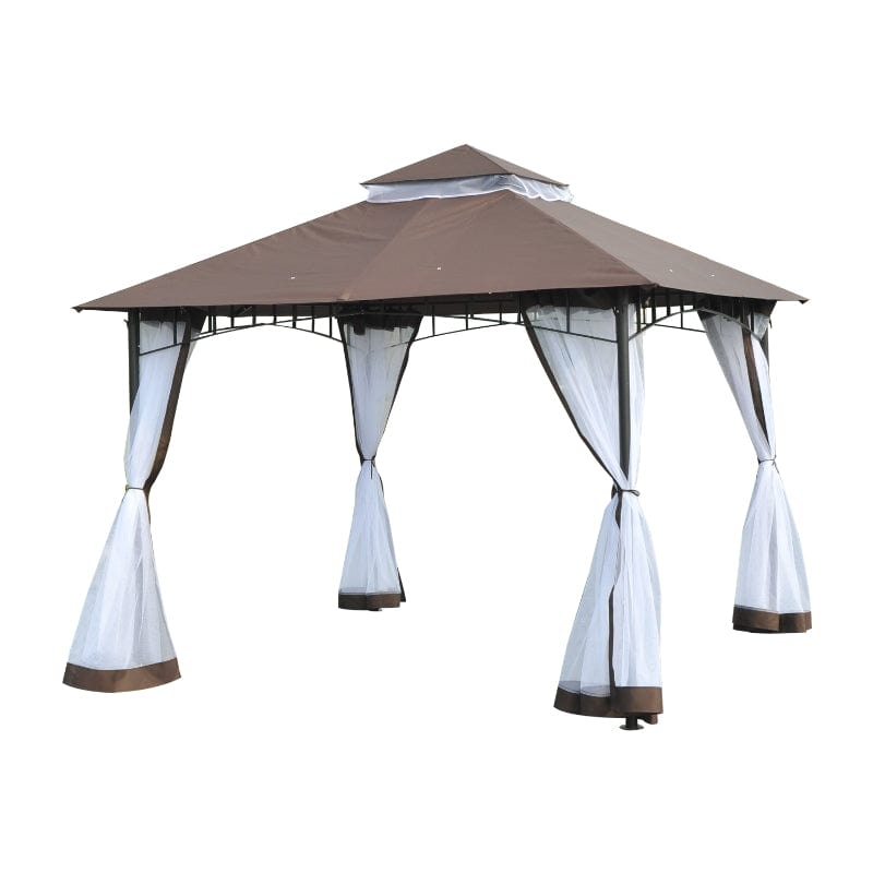 Outsunny 10' x 10' Steel Outdoor Patio Gazebo Canopy - 84C-010CF