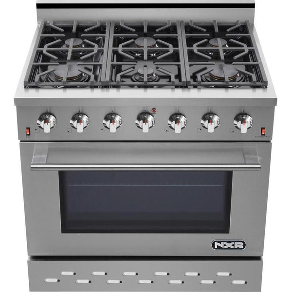 NXR 36 in. 5.5 cu.ft. Pro-Style Natural Gas Range with Convection Oven in Stainless Steel, - SC3611