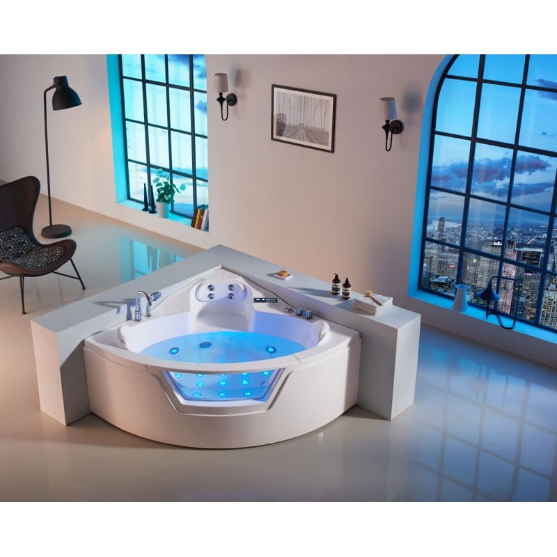 Sauna Hammam - RIVAGE 141C 2-SEATER CORNER WHIRLPOOL BATHTUB ARCHIPEL® - 141X141 - PREORDER June 2023