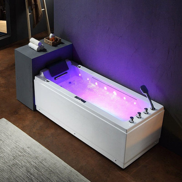 Sauna Hammam - ARCHIPEL® 170X75 LORD SOLO WHITE 1-PERSON WHIRLPOOL BATHTUB - RIGHT - PREORDER May 2023