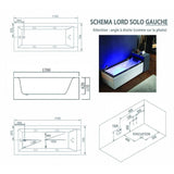 Sauna Hammam - LORD SOLO BLACK WHIRLPOOL BATH 1 PLACE ARCHIPEL® 170X75 - LEFT - MK53016908