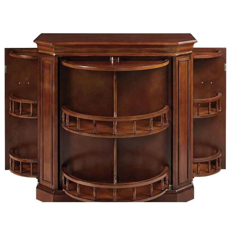 Ram Game Room Bar Bar Cabinet W/ Spindle - Chestnut - Backyard Provider