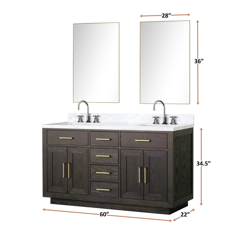 Abbey 60" x 22" Double Bath Vanity - Backyard Provider