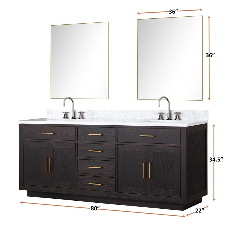 Abbey 80" x 22" Double Bath Vanity - Backyard Provider