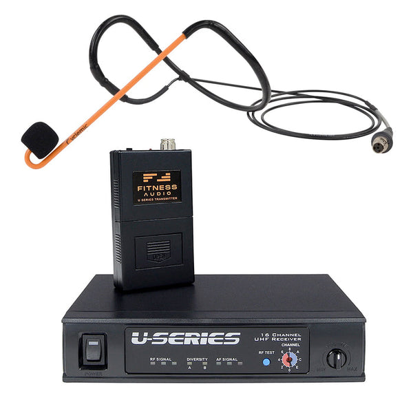 Fitness Audio Uhf Base System with Cyclemic Fitness Headset Microphone - FAUS16AEROCYCLE