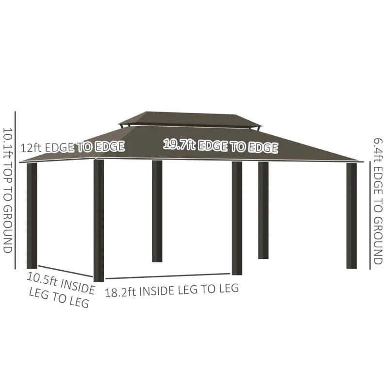 Outsunny 12'x20' Hardtop Gazebo - 84C-204V02