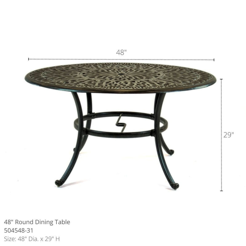 Hanamint Biscayne 48" Round Dining Set with Swivels 5 Piece Set - 27456