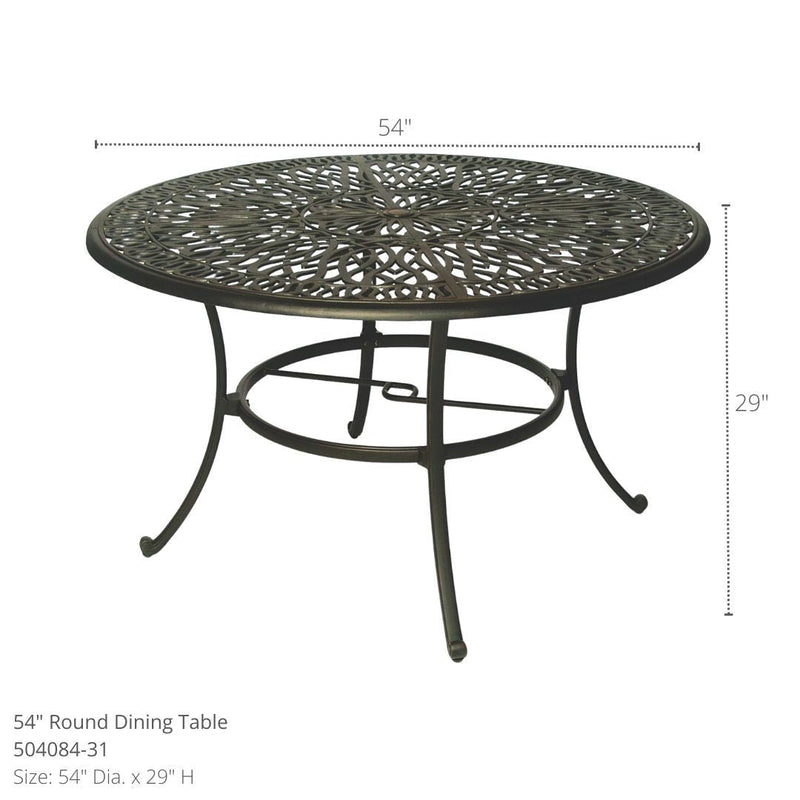 Hanamint Biscayne 54" Round Table with Lazy Susan - 504084-31