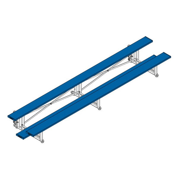 Bleacher - 15 ft. 2 Row - Single Foot Plank - Tip & Roll Powder Coated - 2TRGPC