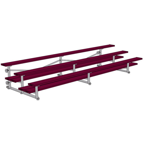 Bleacher - 15 ft. 3 Row - Double Foot Plank - Tip & Roll - 3TRG