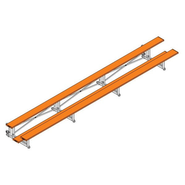 Bleacher - 21 ft. 2 Row - Single Foot Plank - Tip & Roll - 221TRG