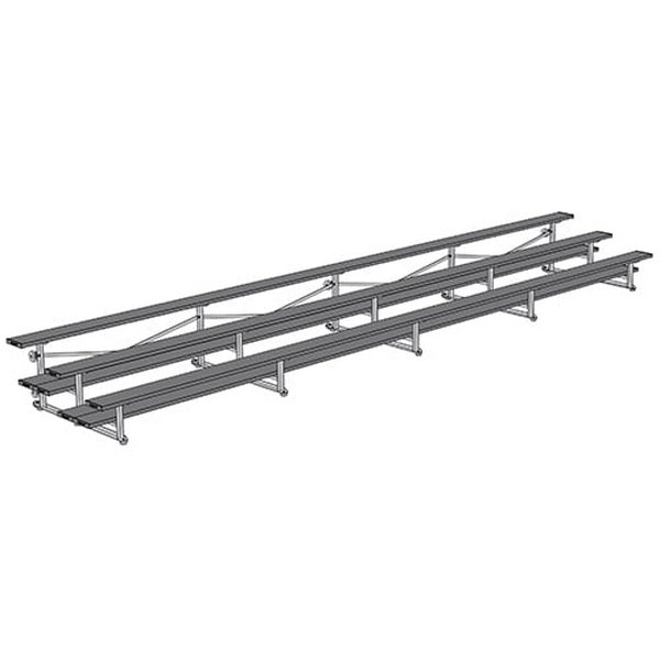 Bleacher - 15 ft. 3 Row - Single Foot Plank -Tip & Roll - 90778