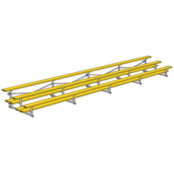 Bleacher - 27 ft. 3 Row - Double Foot Plank - Tip & Roll - 327TRG