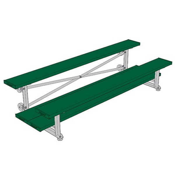 Bleacher - 7-1/2 ft. 2 Row - Double Foot Plank - Tip & Roll - 275TRG