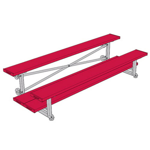 Bleacher - 7-1/2 ft. 2 Row - Double Foot Plank - Tip & Roll - 275TRG