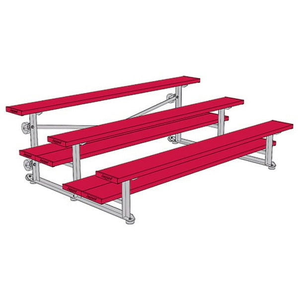 Bleacher - 7-1/2 ft. 3 Row - Double Foot Plank - Tip & Roll - 375TRGPC