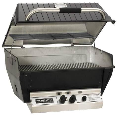 Broilmaster Deluxe Series 24-Inch Built-In Natural Gas Grill with 2 Standard Burners in Black - H4XN