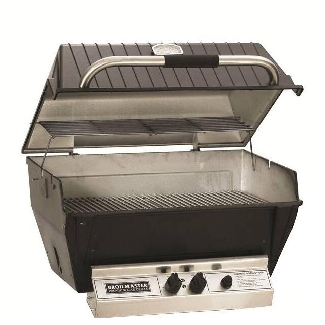 Broilmaster Deluxe Series 27-Inch Built-In Natural Gas Grill with 2 Standard Burners in Black - H3XN