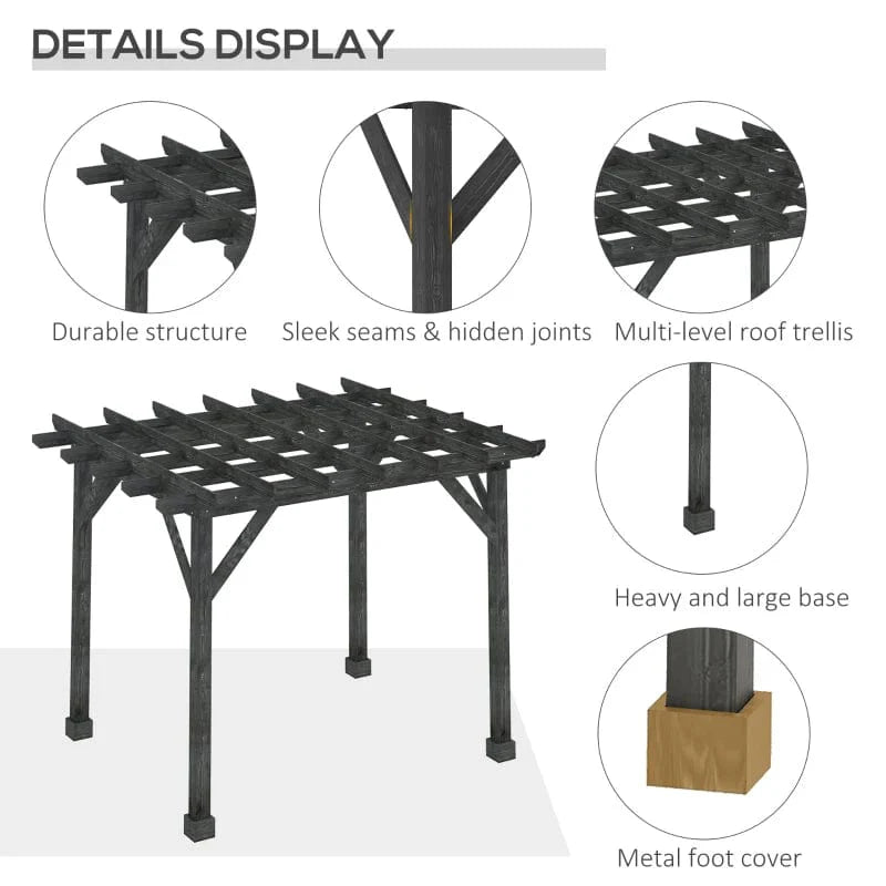 Outsunny Outdoor 12' x 10' Pergola Gazebo - 84C-284V01