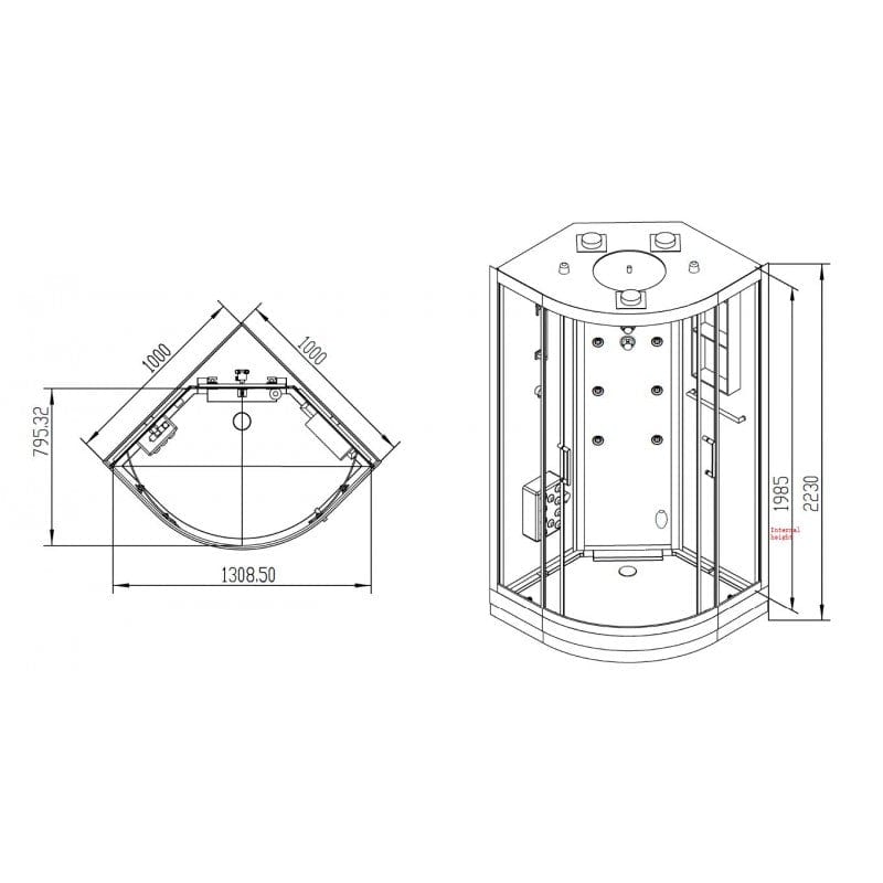 Sauna Hammam SHOWER CABIN HAMMAM ARCHIPEL® QDR 100C WHITE - MK53016808