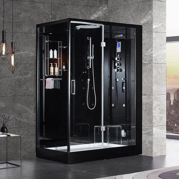 Sauna Hammam HAMMAM SHOWER CABIN DUO ARCHIPEL® PRO 145D BLACK 145X95CM - 2 PLACES - MK53019698