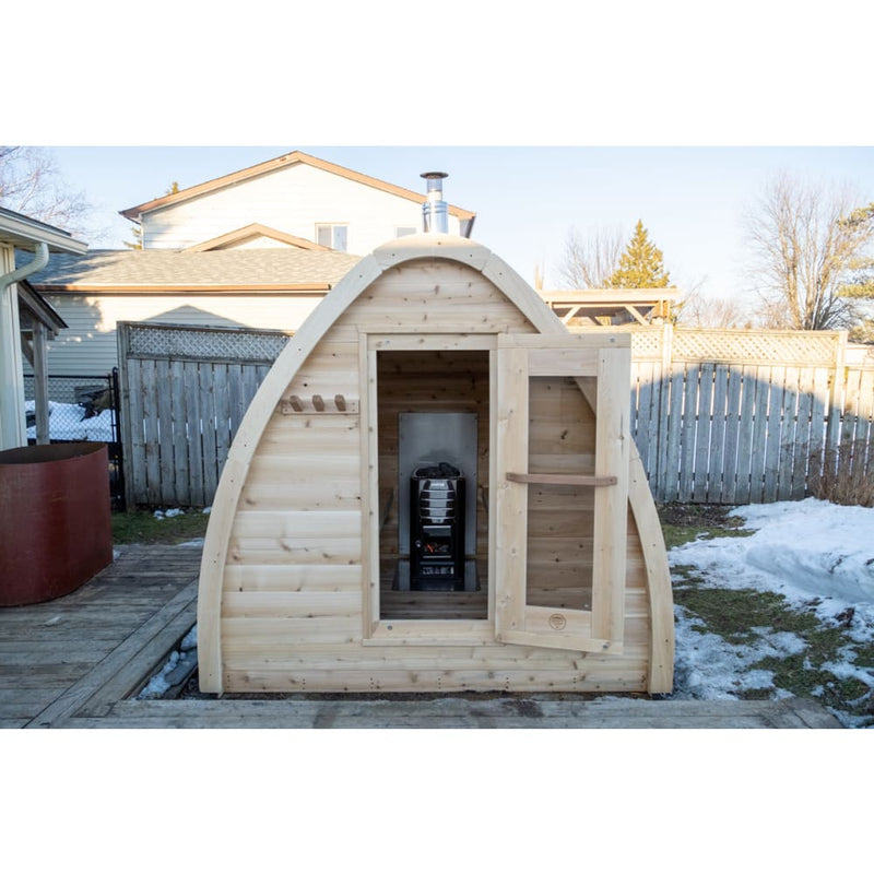 Canadian Timber MiniPod CTC77MW 2-4 Person Traditional Outdoor Sauna by Dundalk Leisurecraft