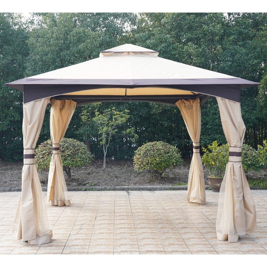 Outsunny 10' x 10' Outdoor Gazebo with Mesh Netting Sidewalls - 84C-151