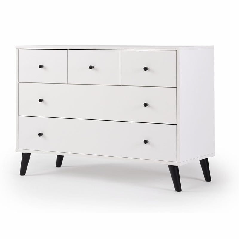 dadada Austin 5-Drawer Dresser - White/Natural