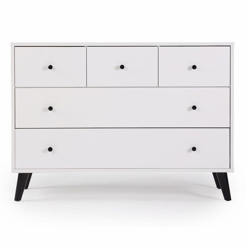 dadada Austin 5-Drawer Dresser - White/Natural