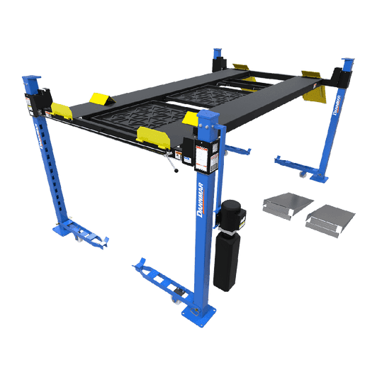 Dannmar D4-9 Package 9,000-lbs. Capacity Four-Post Lift / Standard Rise, Standard Length / Includes Caster Kit, Drip Trays