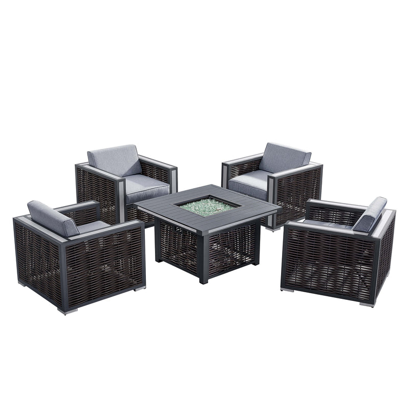 Deko Living Avola Outdoor Patio Set & Firepit - COP30902