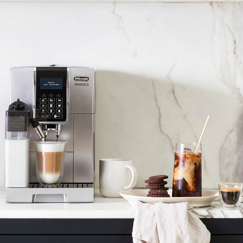 De'Longhi Dinamica with LatteCrema Super Automatic Espresso Machine in Silver ECAM35075SI