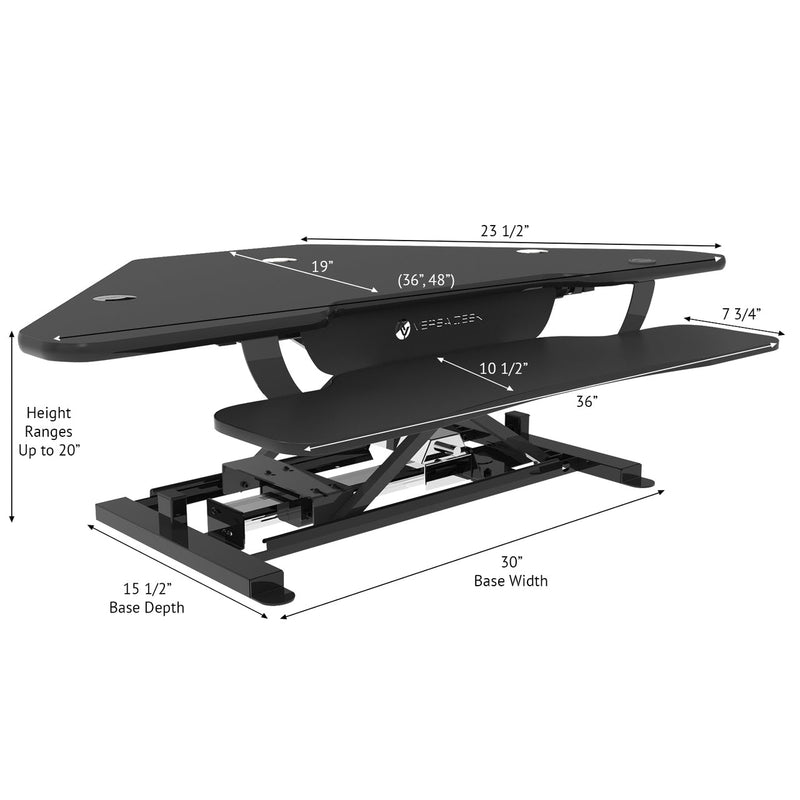 VersaDesk - 48" Power Pro Corner Electric Standing Desk Converter